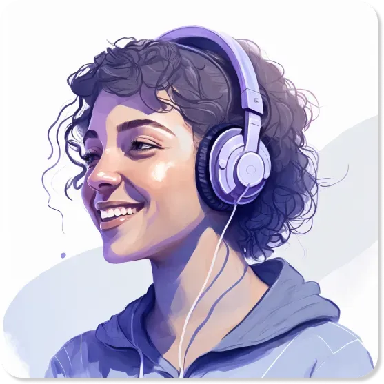 Girl wearing headphones